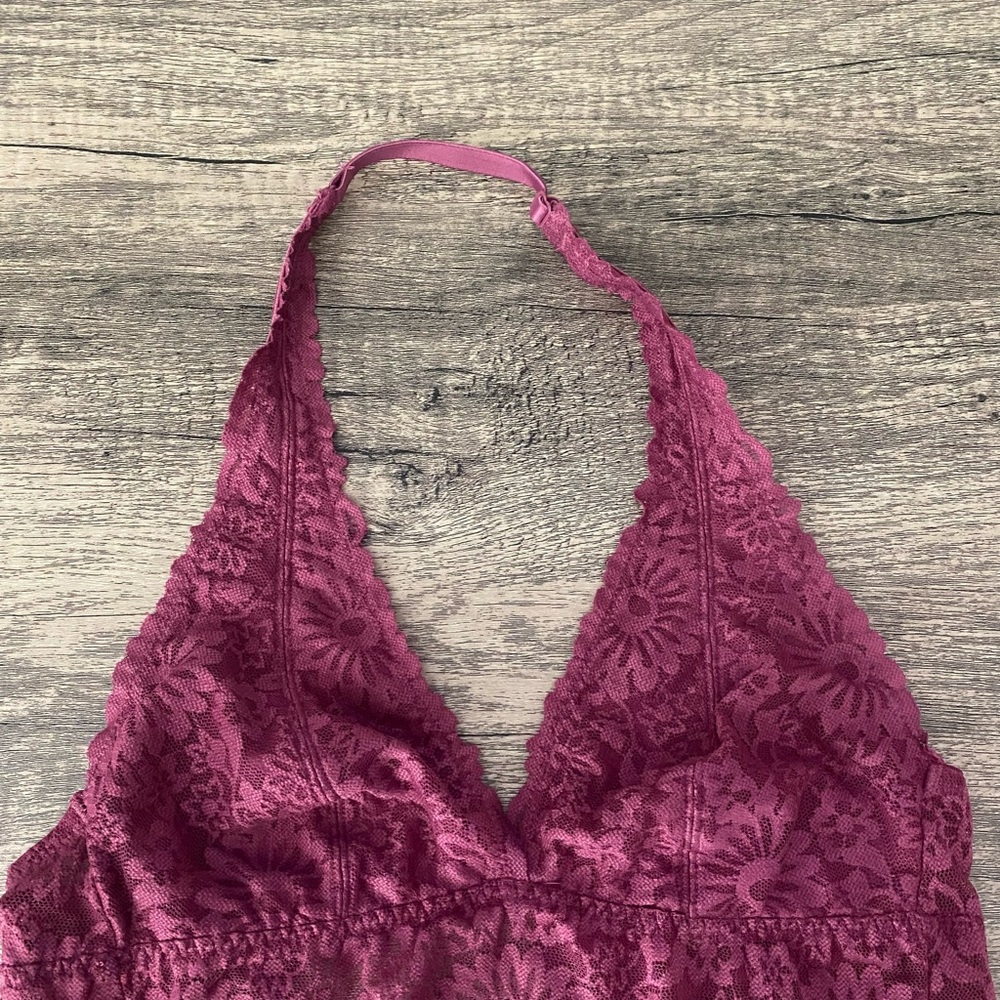 PINK Victoria's Secret Lace Bralette in Deep Pink